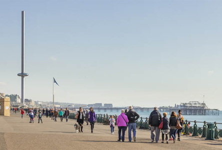 People walking on Hove promenade taken by Light Trick Photography